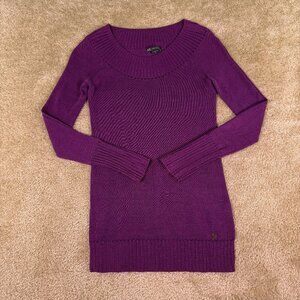 AX Armani Exchange Sweater Womens XS Purple Italian Yarn Knit Pullover F230